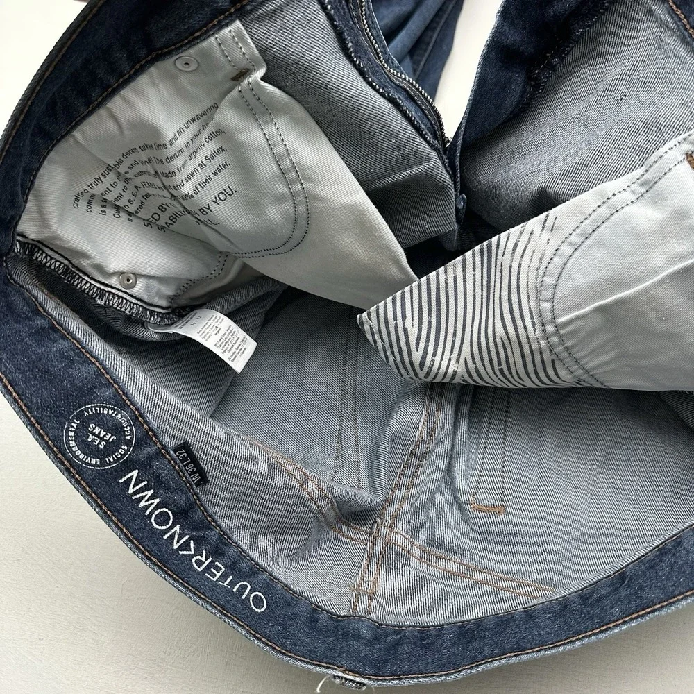 Outerknown SEA Local Straight Fit Jeans Men 36x32 Blue Medium Wash Denim Stretch